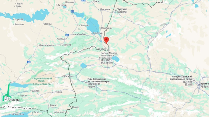 Землетрясение было зафиксировано на границе между Казахстаном и Китаем