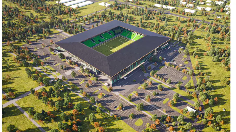 Новый футбольный стадион в Атырау с искусственным газоном на 12 тысяч мест Атырау