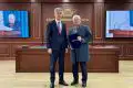 председатель облсуда Мухтар Парменов и Матен Ергазиев