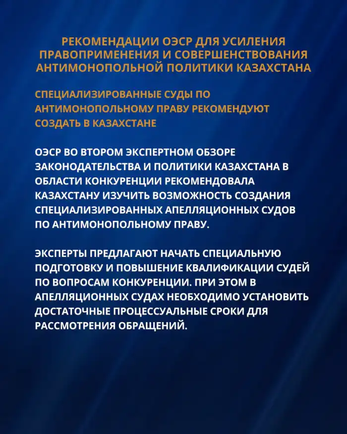 ОЭСР предлагает Казахстану меры для усиления антимонопольного правоприменения Атырау