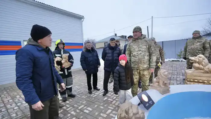 Глава МЧС Казахстана открыл пожарное депо в селе Красный Яр (10)