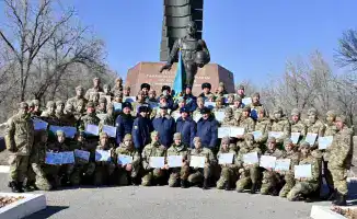 Прощание с солдатами в Жетыгенском гарнизоне
