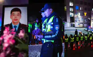 В Атырау общественность почитает память героя: сотрудники полиции отдают дань уважения сержанту Шалхару Акымгалиеву