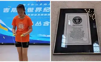 11-летняя школьница из Китая побила два рекорда Гиннесса по прыжкам на скакалке