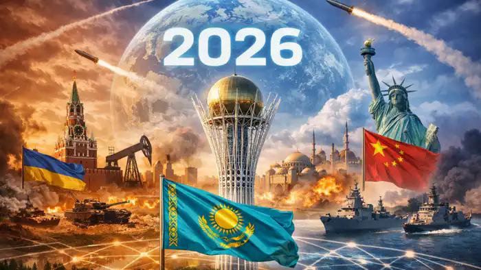 Геополитический прогноз 2026: внутренние протесты в Казахстане и Иране, перемирие России и Украины, борьба цивилизаций на Западе Атырау