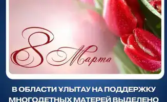 В области Ұлытау многодетные матери получат единовременную финансовую поддержку в размере 20 000 тенге