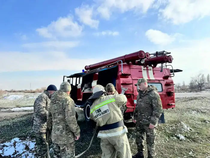 Пожаротушение в сельских населённых пунктах Жамбылской области Атырау
