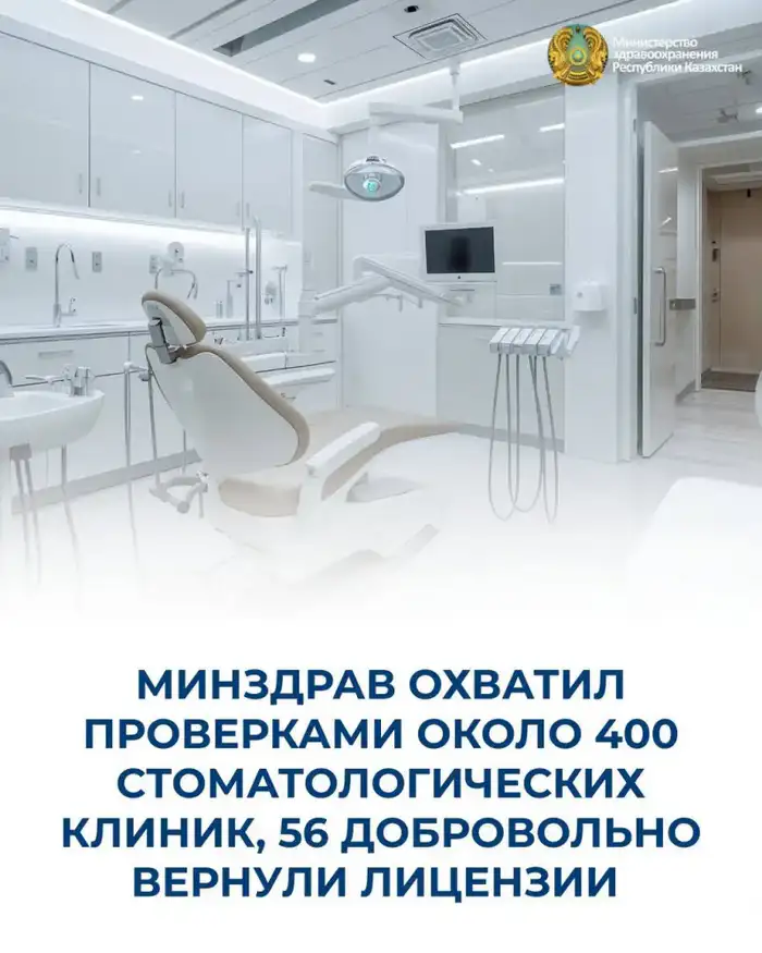 В Казахстане проведены проверки стоматологических клиник: 56 организаций добровольно вернули лицензии Атырау