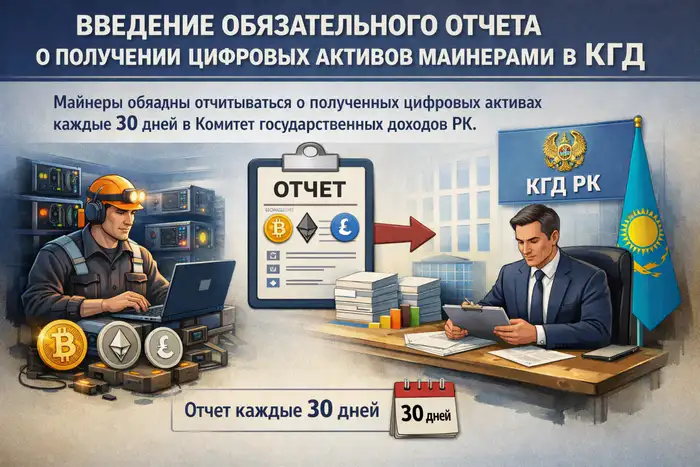 Введение обязательного отчета о получении цифровых активов майнерами в КГД и обеспечение прозрачности распределения активов между участниками майнинговых пулов. Атырау