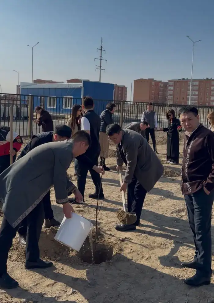 Родители высадили саженцы во дворах «Келешек мектептері» (2)