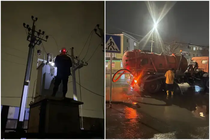 Дожди в Атырау приводят к подтоплению улиц и сбоям в электроснабжении Атырау