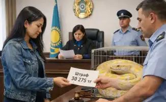Жительница Атырау оштрафована за незаконное содержание питона без документов