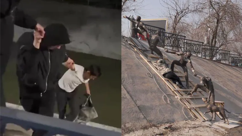 Алматинцы повторили героический трюк спасения собаки, которому установлен памятник: Хаски по кличке Юта, пропавшая почти неделю назад, была найдена в ледяной воде в десяти километрах от дома благодаря внимательным прохожим. Атырау