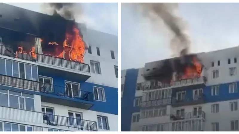 Пожар в жилом комплексе 'Асыл Арман' под Алматы: возгорание на верхних этажах Атырау