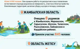 Тысячи казахстанцев объединились для очистки родников в рамках экологической акции «Мөлдір бұлақ»