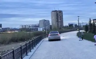 В Атырау водитель устроил опасные гонки по набережной: инцидент произошёл 10 апреля около 19:30