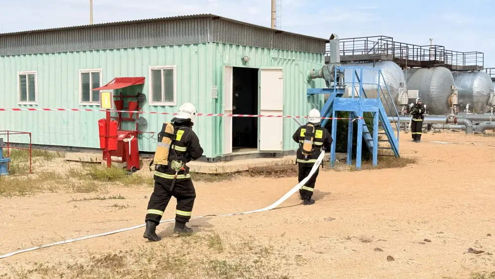 На опасном производственном объекте в Мангистауской области проведена учебная тревога (4)