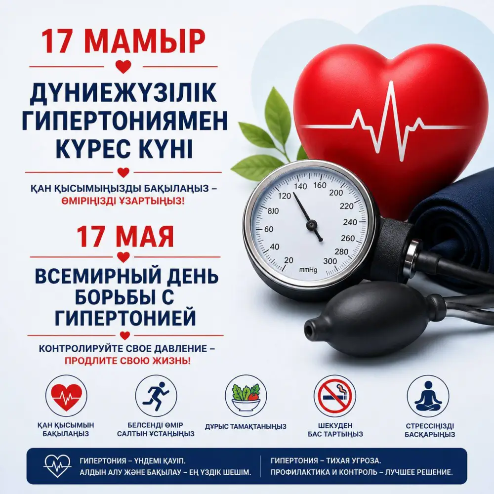 17 Мая: Влияние Артериальной Гипертензии на Здоровье Населения Атырау