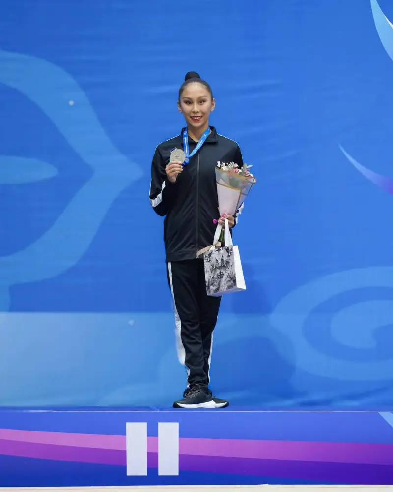 Айбота Ертайкызы: серебряная нить успеха на ковре чемпионата Азии по художественной гимнастике Атырау