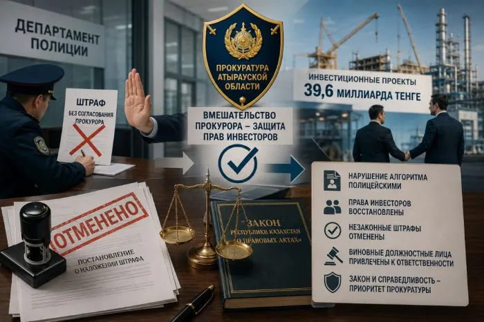 В Атырау полицейские оштрафовали инвесторов на сумму 39 миллиардов тенге, что вызвало общественное возмущение и недовольство среди бизнес-сообщества. Местные предприниматели и эксперты выражают опасения по поводу незаконных действий правоохранительных орг Атырау