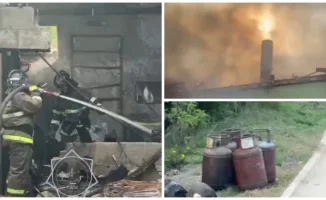 Спасатели Астаны эвакуировали девять газовых баллонов из горящего дома в районе Байқоңыр