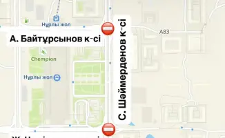 Временные ограничения движения в Астане в связи с ремонтными работами на ключевых перекрестках