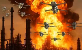 Обломки дронов вызвали пожар на Астраханском газоперерабатывающем заводе