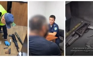 Автомат Калашникова и пистолет в багажнике Mercedes: остановка автомобиля в Алматы на посту 'Рубеж'