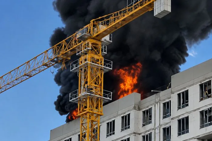 Пожар в Нурсае: густой черный дым окутал район Атырау