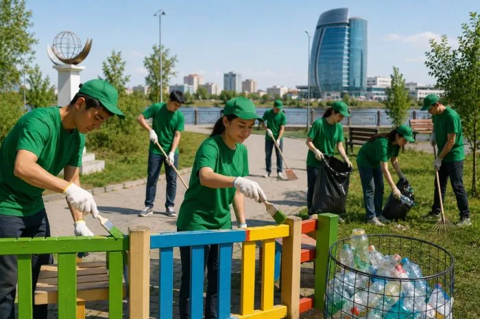 Заработок молодежи в Атырау: Мороженое, бутылки и курсы в 'Жасыл ел' Атырау