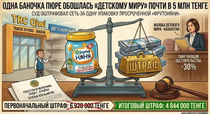 Детский мир в Атырау: стоимость баночки пюре почти 5 млн тенге Атырау