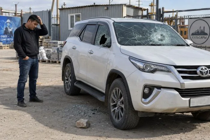 Житель Кульсары оштрафован за разбитые стёкла Toyota: инцидент произошёл на улице города Атырау